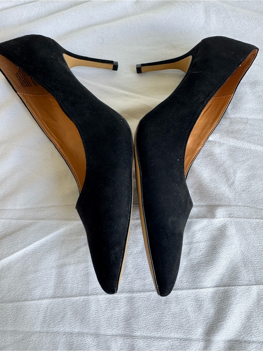 J. Crew Sueded Heeled Pump Black Women Size 10 officecore closet staple Heel - Picture 4 of 7